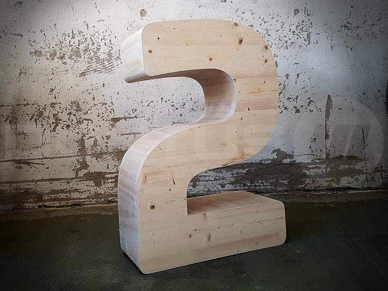 3D Ziffer und 3D Zahl XXL aus Holz